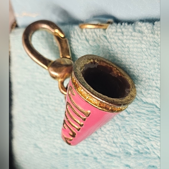 Juicy Couture Gold Pink Pave Cheerleader Megaphone Charm Bracelet Cheer Jewelry - Picture 4 of 14